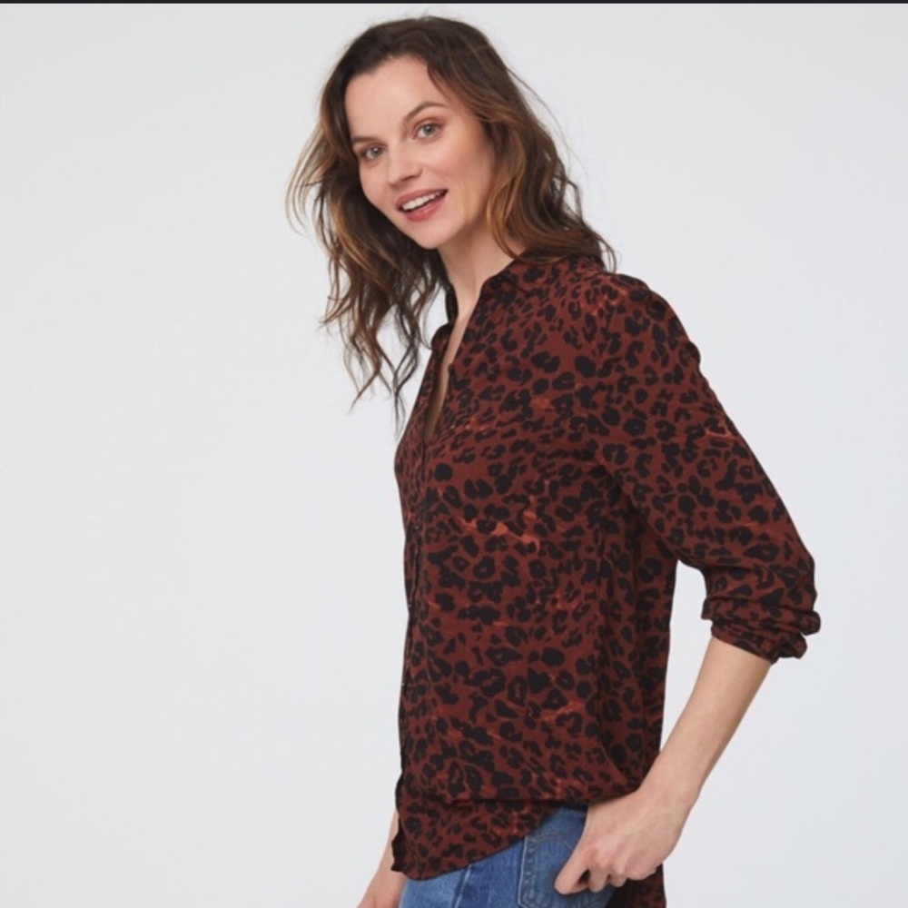 Beachlunchlounge Leopard Print Button Down Shirt